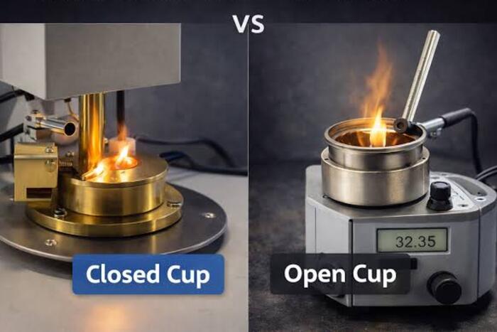 مقایسه تست نقطه اشتعال باز و بسته Open Cup و Closed Cup